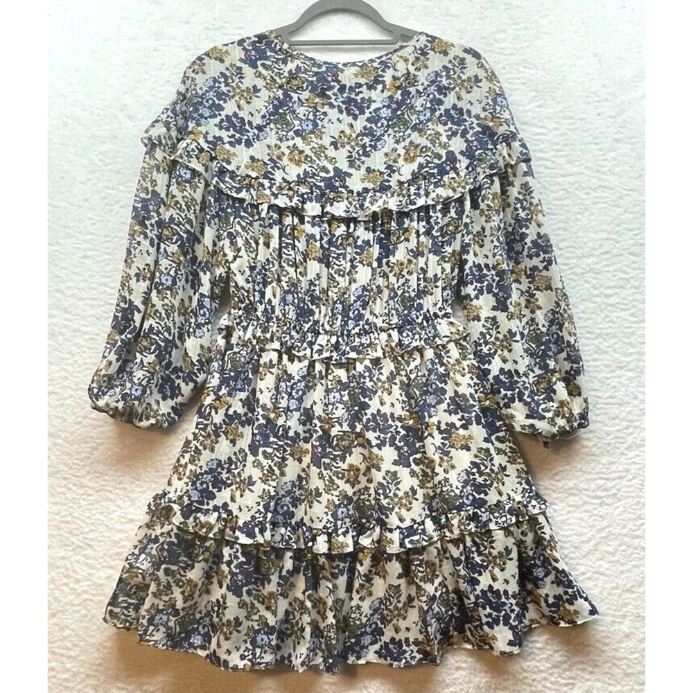 Bishop and Young Dress Womens Small Floral Anthropogie Blue Belle Isle Floral - Picture 2 of 11